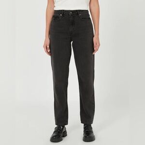 Outland Denim Abigail High Rise Girlfriend Organic Cotton Jeans Aged Black Sz 26